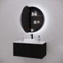 London Matte Black Round LED Shaving Cabinet 800 * 800